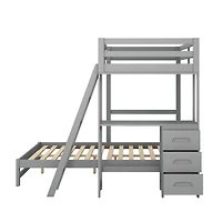 Streamdale Twin Over Full Bunk Bed With Built-In Desk And Three Drawers