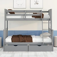 Streamdale Twin-Over-Full Bunk Bed With Ladders And Two Storage Drawers