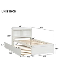 Streamdale Twin Bed With Trundle, Bookcase
