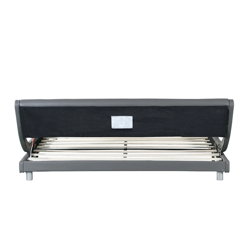 Simplie Fun Led-lit Faux Leather Queen Bed Frame