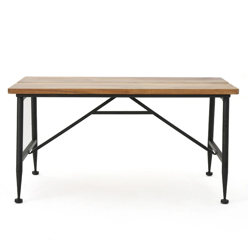 Streamdale Acacia Wood Patio Coffee Table with Iron Frame