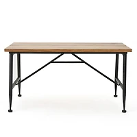 Streamdale Acacia Wood Patio Coffee Table with Iron Frame