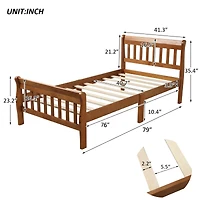Streamdale Twin Platform Bed Frame with Headboard and Footboard