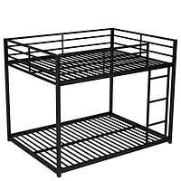 Streamdale Full Over Full Metal Bunk Bed, Low Bunk Bed With Ladder