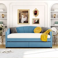Streamdale Upholstered Daybed Twin With Two Drawers And Wood Slat