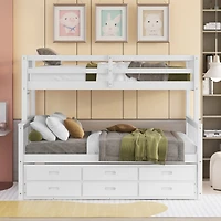 Streamdale Twin-Over-Full Bunk with Trundle & Drawers