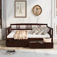 Streamdale Full Daybed Wood Bed With Two Drawers
