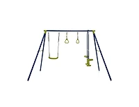 Slickblue 3-in-1 Outdoor Swing Set for Kids Aged 3 to 10