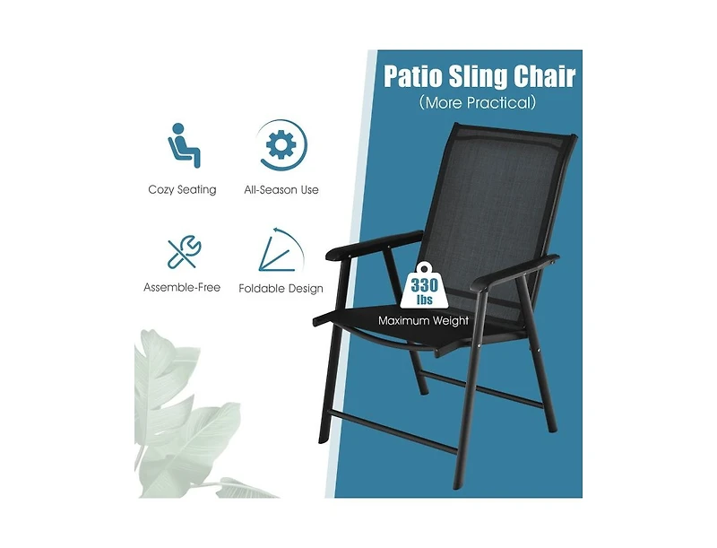 Slickblue 4-Pack Patio Folding Chairs Portable for Outdoor Camping
