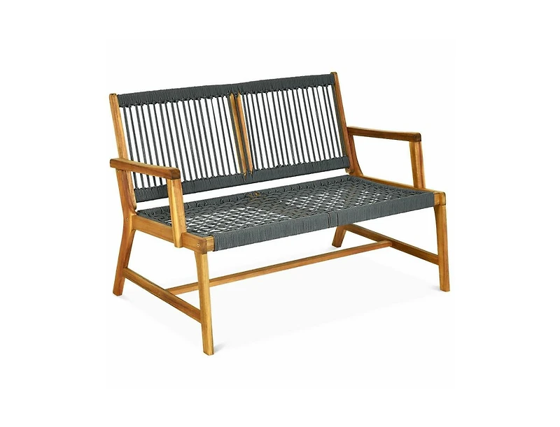 Slickblue 2-Person Acacia Wood Yard Bench for Balcony and Patio