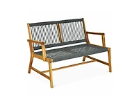 Slickblue 2-Person Acacia Wood Yard Bench for Balcony and Patio