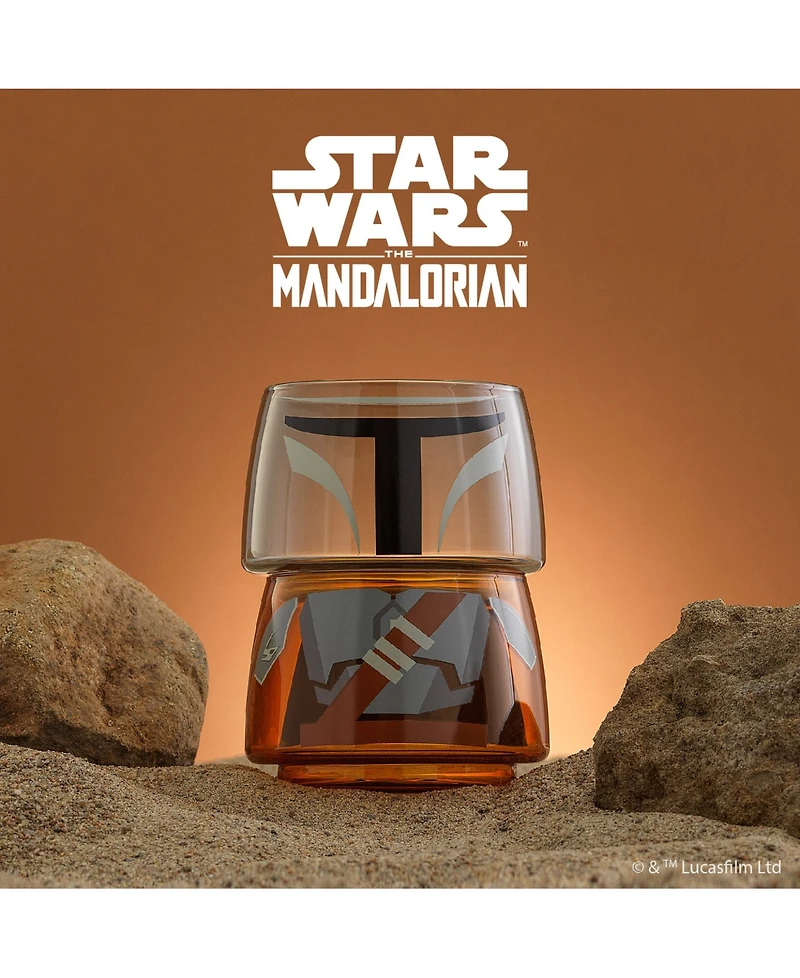 JoyJolt Star Wars Stackable Character Collection Mandalorian Stackable Glasses - 8 oz