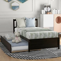 Streamdale Twin Platform Bed Wood Frame With Trundle