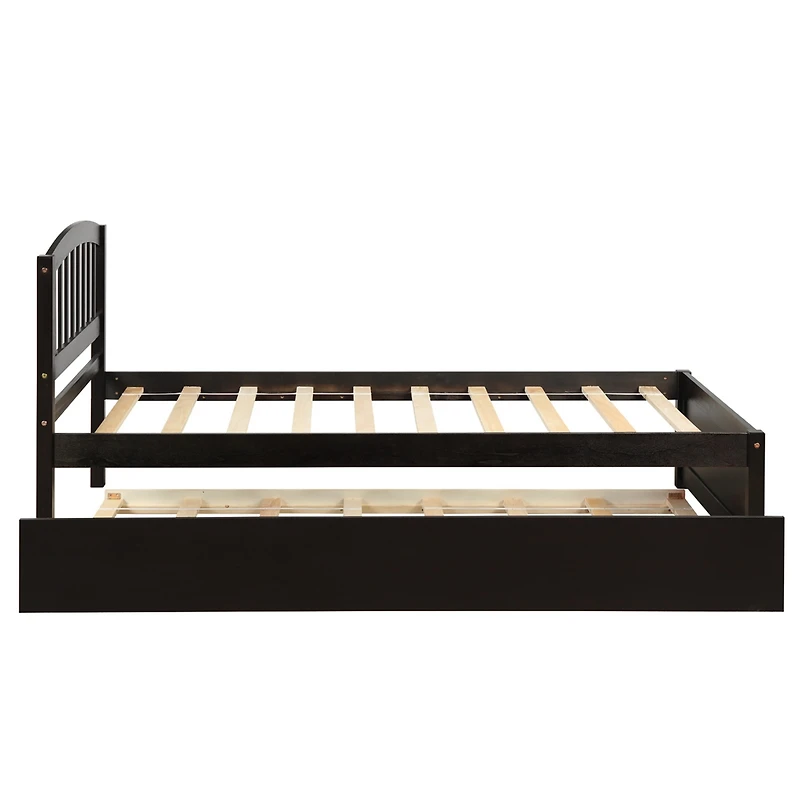 Streamdale Twin Platform Bed Wood Frame With Trundle