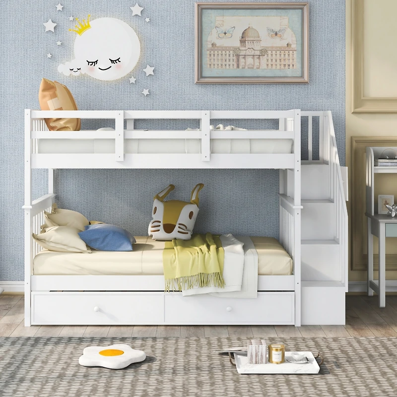 Streamdale Stairway Bunk Bed with Twin Trundle