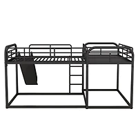 Streamdale Full And Twin Size L-Shaped Bunk Bed With Slide And Short Ladder
