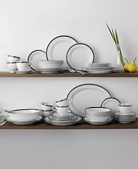 Austin Platinum 50-Piece Dinnerware Set, Service for 8