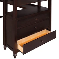 Streamdale Espresso Twin Loft Bed with Desk and Drawers