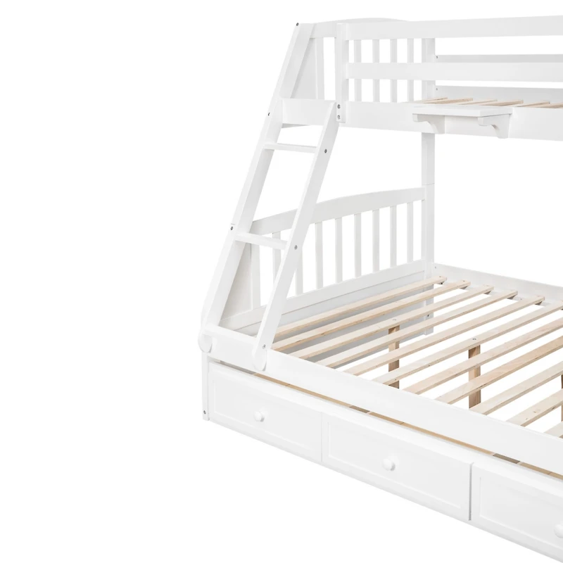 Streamdale Twin-Over-Full Bunk Bed With Drawers, Ladder And Storage Staircase