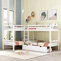 Streamdale Twin L-Shaped Bunk Bed With Drawers