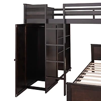 Streamdale Twin Loft Bed with Desk, Shelves, and Wardrobe