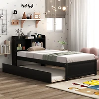 Streamdale Twin Bed With Trundle, Bookcase
