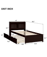 Streamdale Twin Bed With Trundle, Bookcase
