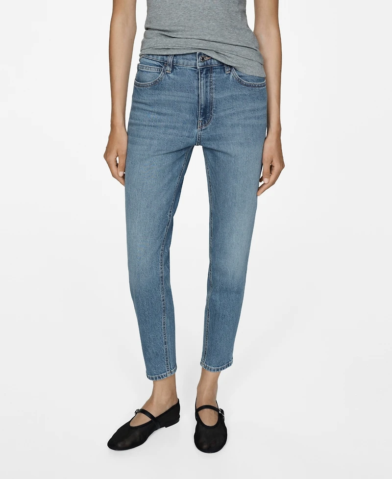 Mango Women's Mom Comfort High Rise Jeans