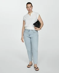 Mango Women's Mom Comfort High Rise Jeans
