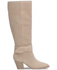 Lucky Brand Women's Risvin Bow Whipstich Tall Knee High Heel Boots