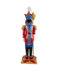 Northlight White and Gold Standing Christmas Nutcracker Soldier Holding a Sceptor 6.5 ft