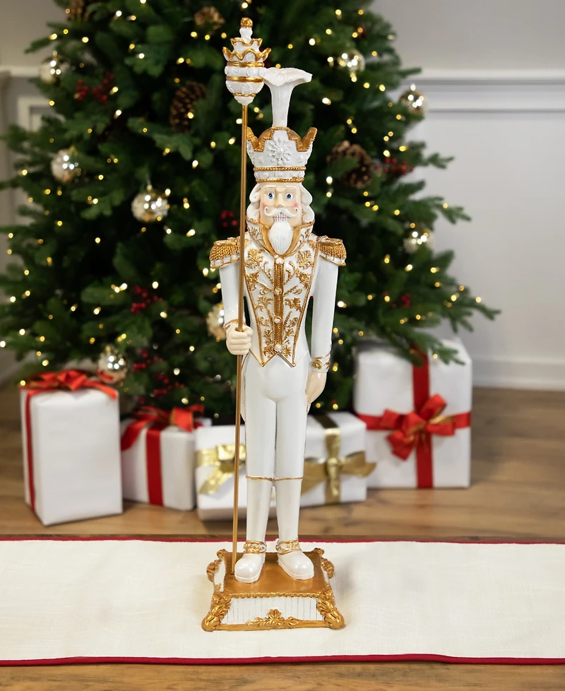 Northlight Blue and Red Standing Christmas Nutcracker Soldier Holding a Sceptor 25.75"