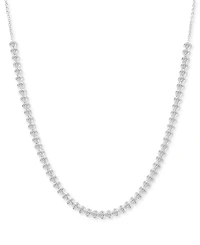 Diamond Bezel Adjustable 17" Tennis Necklace (2 ct. t.w.) 14k White Gold or Yellow Gold, Created for Macy's