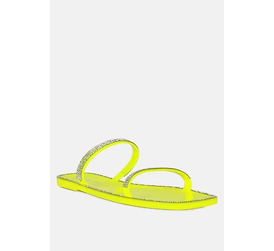 Fenta Diamante Detail Jelly Flats Women