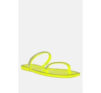 Fenta Diamante Detail Jelly Flats Women