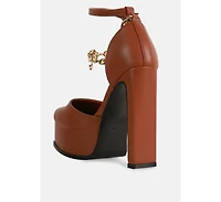 blackpearl faux leather high heeled platform sandals