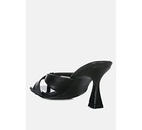 highflip criss cross spool heel sandals
