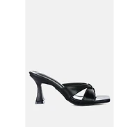 highflip criss cross spool heel sandals