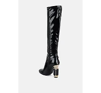 Ecstasy Fantasy Heel Patchwork Knee High Boots