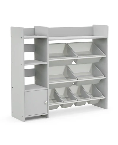 4-Tier Kids Toy Storage Organizer Bookshelf and Rack with Door