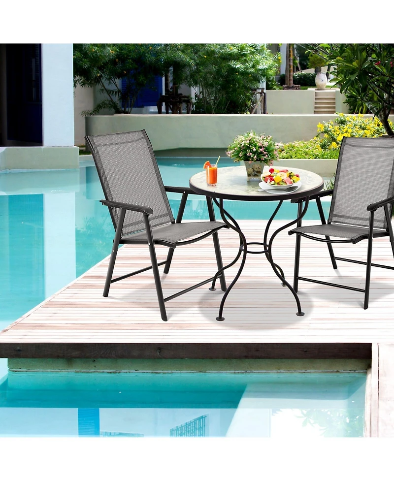 Slickblue 4-Pack Patio Folding Chairs Portable for Outdoor Camping