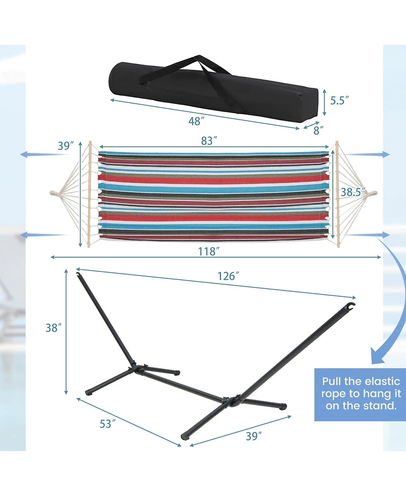 Slickblue Hammock with Stand and Carrying Case-Multicolor