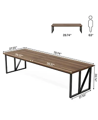 Tribesigns 6.5FT Conference Room Table: Large Rectangular Meeting Seminar Table for 6-8 People, Wood Long Training Table with Heavy-Duty Frame, Busine