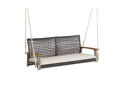 Slickblue 2-Person Rattan Hanging Porch Swing Chair
