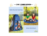 Slickblue Boys 2-in-1 40 Inch Hanging Chair Detachable Swing Tent