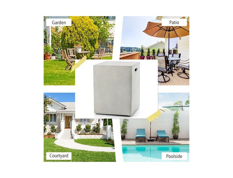 Slickblue Propane Tank Cover Hideaway Table for Standard 20 Pounds Propane Tank-Grey