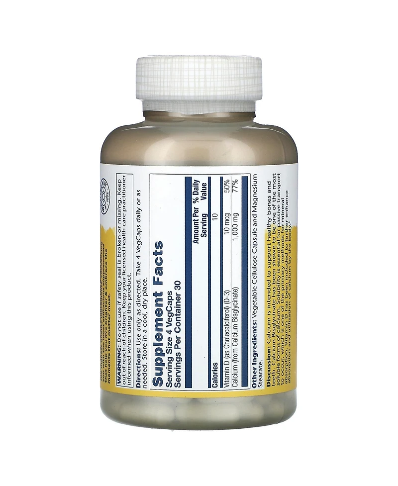 Solaray Calcium Bisglycinate With Vitamin D-3