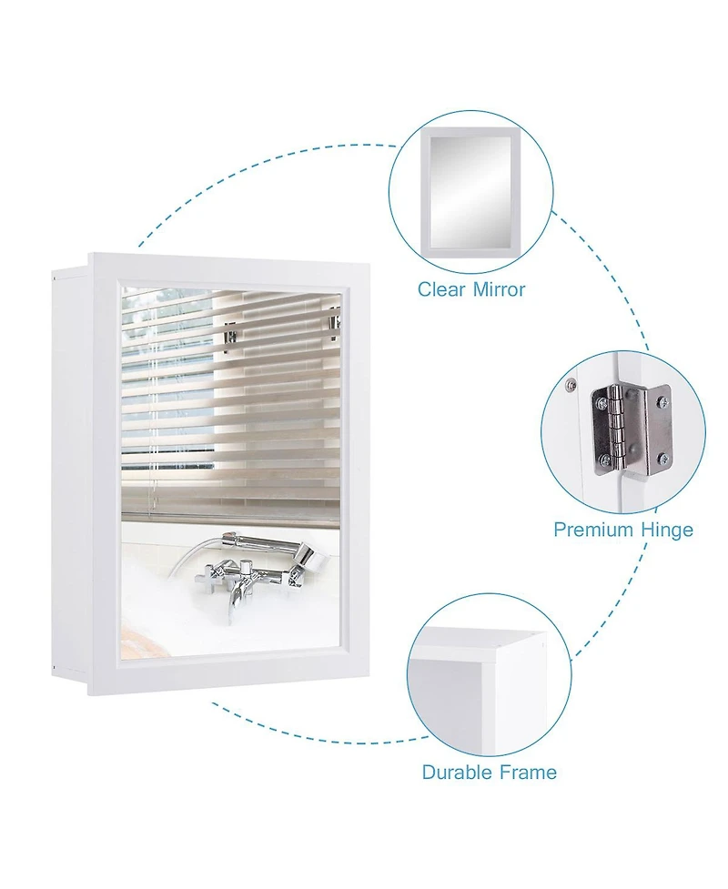 Wall Mounted Adjustable Medicine Storage Mirror Cabinet