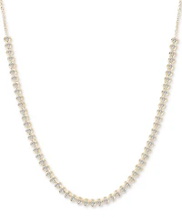 Diamond Bezel Adjustable 17" Tennis Necklace (2 ct. t.w.) in 14k White Gold or 14k Yellow Gold, Created for Macy's