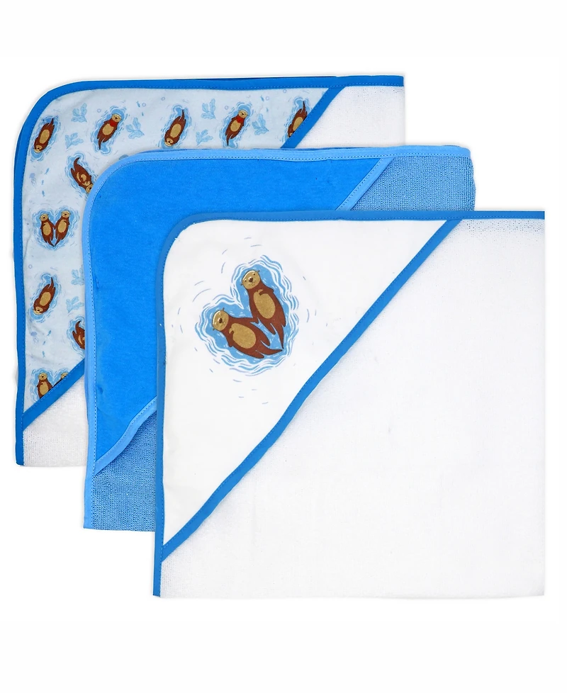 Tendertyme Baby Boys and Girls 8 Piece Hooded Bath Towel Wash Cloth Set